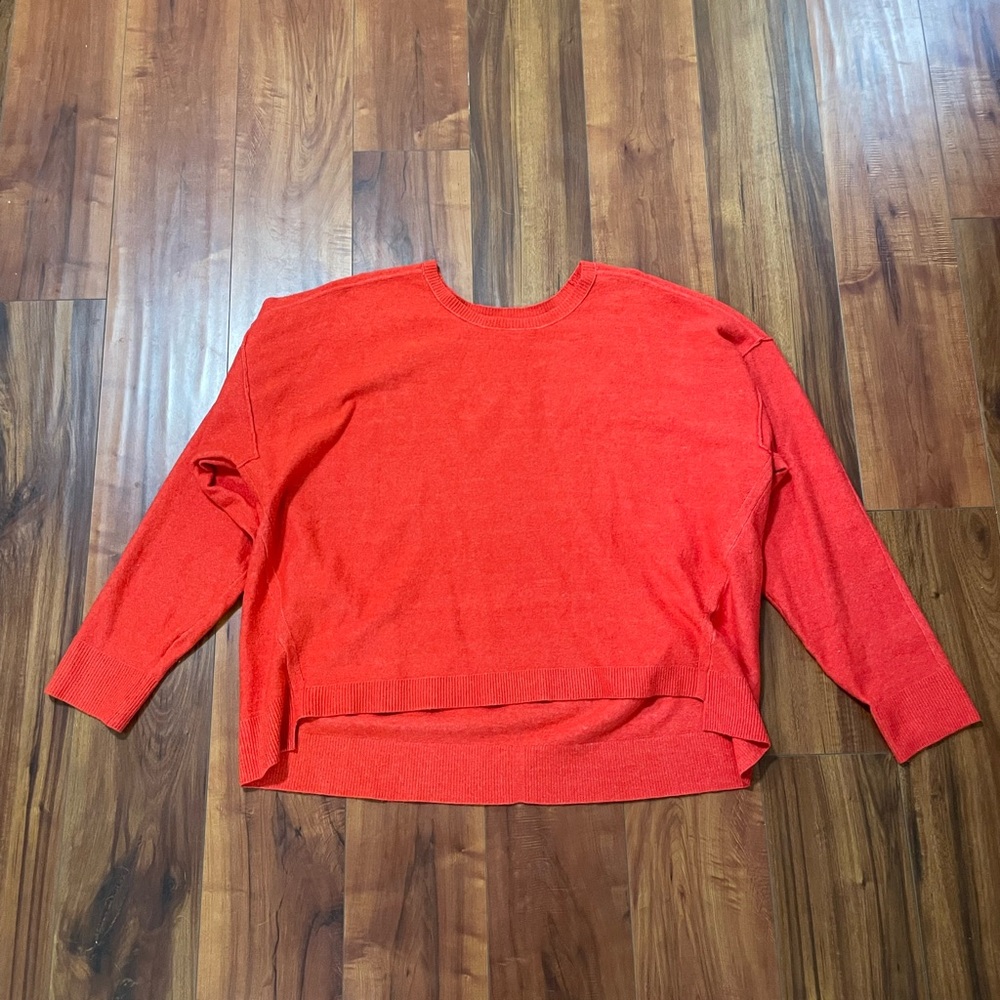 Free People Vibrant Red Knit Sweater
